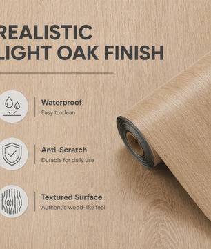 Oak Bruin Vinyl Wrap met Houtnerf Effect - Zelfklevend Behang voor Meubels & Muren (40x300cm)