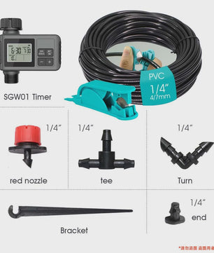 Automatisch Tuin Bewateringssysteem met LCD Timer & Instelbare Sproeiers (30-5m)