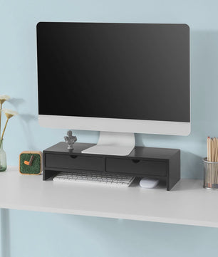 Monitorstandaard met 2 Lades - Bureau Organizer - Verhoogt uw Scherm - 47x11x18cm