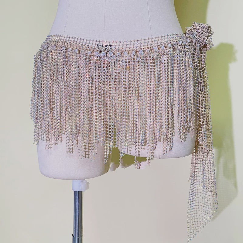 Glanzende Buikdans Heupsjaal met Strass Steentjes - Dansgordel voor Oosterse Dans & Outfit