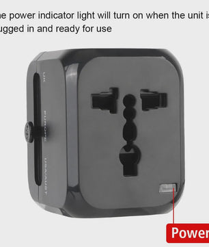 Universele Reisadapter met 2 USB & 1 Type-C Poort - EU, UK, US, AU