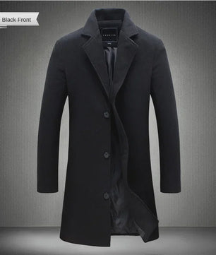 Herentrenchcoat Wolmix - Stijlvolle Lange Winterjas voor Heren