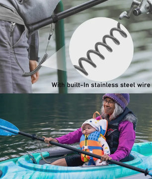 2 Meter Visco Lanyard met Hengelband - Intrekbaar Anti-Verlies Koord met Karabijnhaak