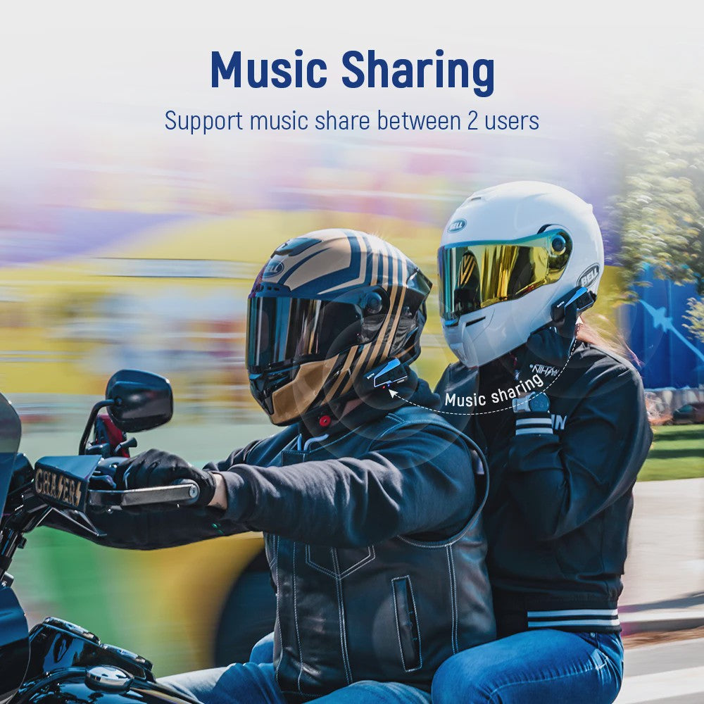 Lexin B4FM-X Bluetooth Motor Intercom Headset voor 10 Rijders met Muziek Delen