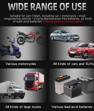Slimme Acculader 12V/24V met Pulsreparatie & LCD Display - Voor Auto & Motor