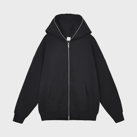 Unisex Full Zip Hoodie - Casual Streetwear & Hip-Hop Stijl