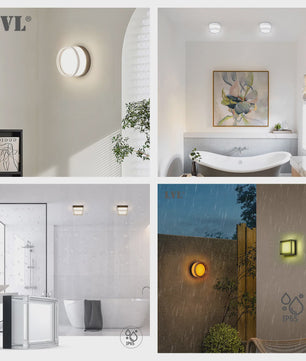 Moderne LED Wandlamp 9W Rond & Vierkant - Waterdicht IP65 CCT Smokey Grey
