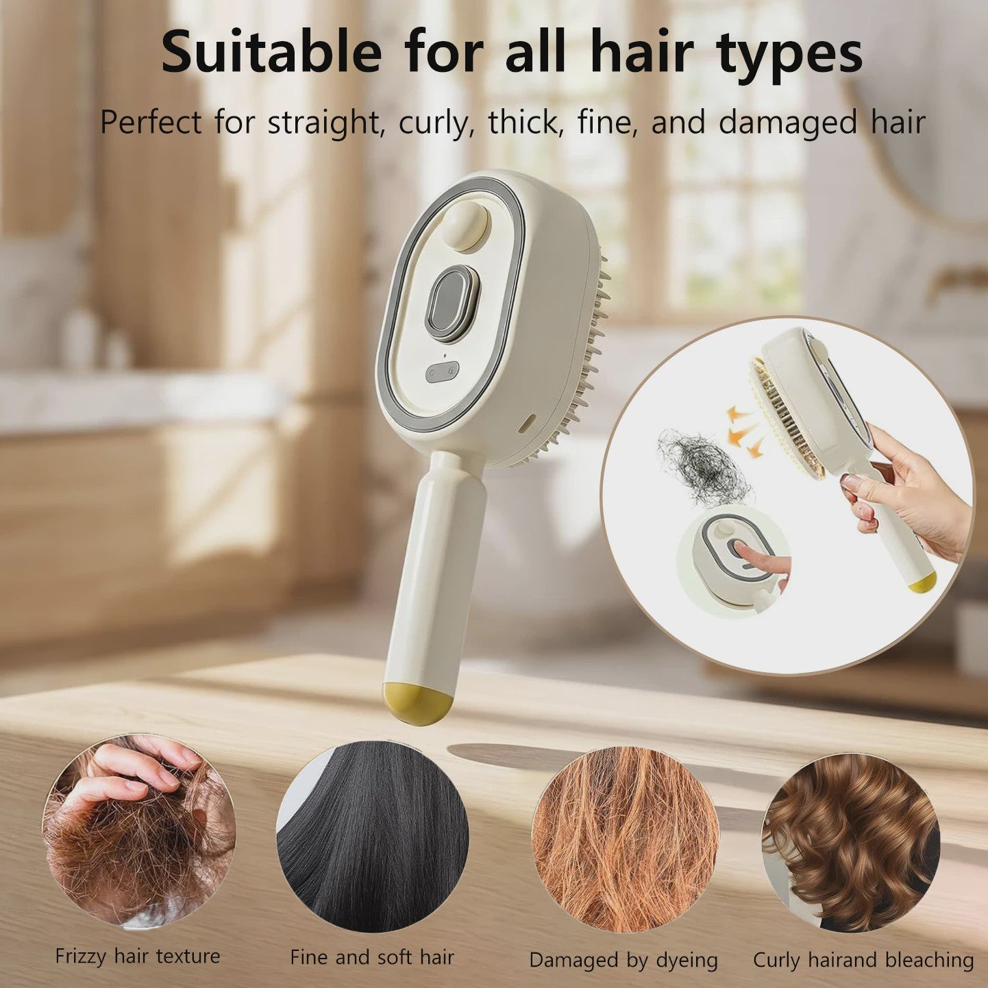 Elektrische Stoom Haarborstel met Waternevel - Anti-Frizz & Massage