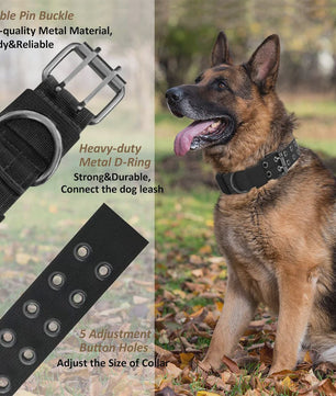 Tactische Hondenhalsband - Duurzaam Nylon Militaire Stijl voor Middelgrote tot Grote Honden
