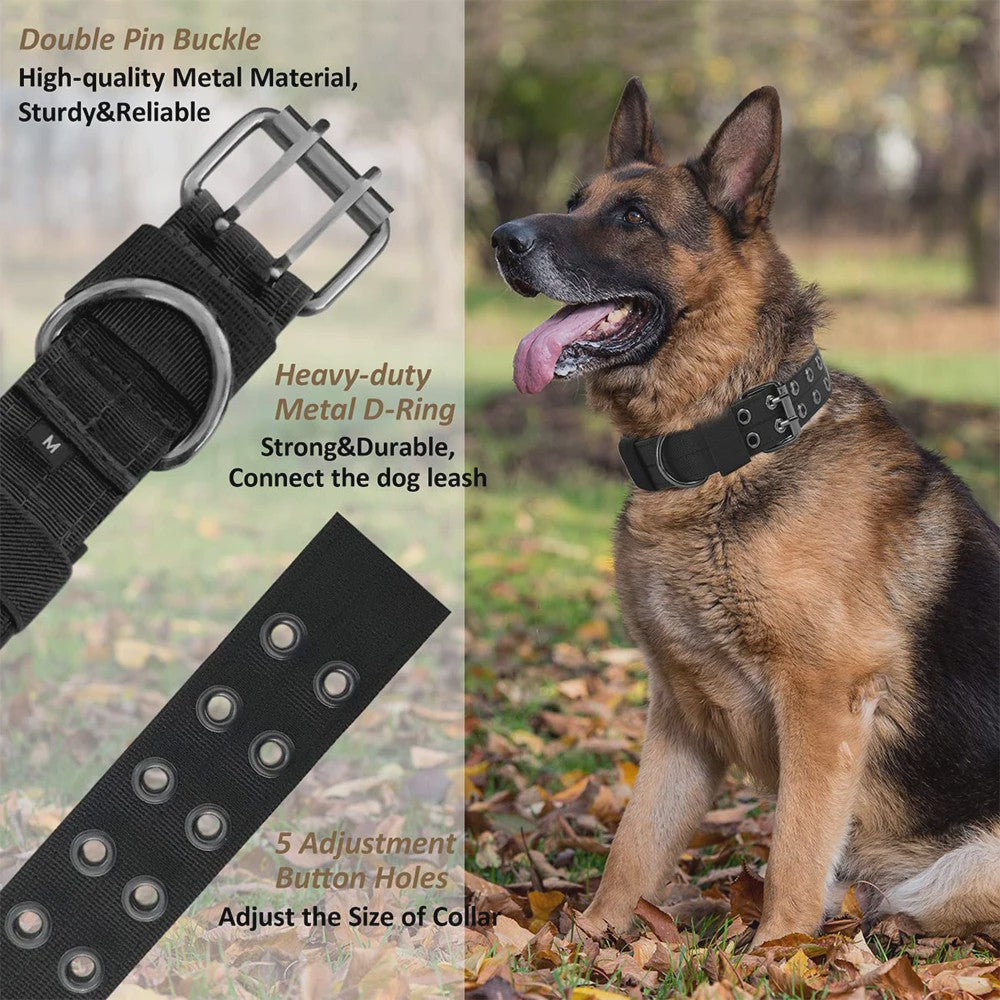 Tactische Hondenhalsband - Duurzaam Nylon Militaire Stijl voor Middelgrote tot Grote Honden