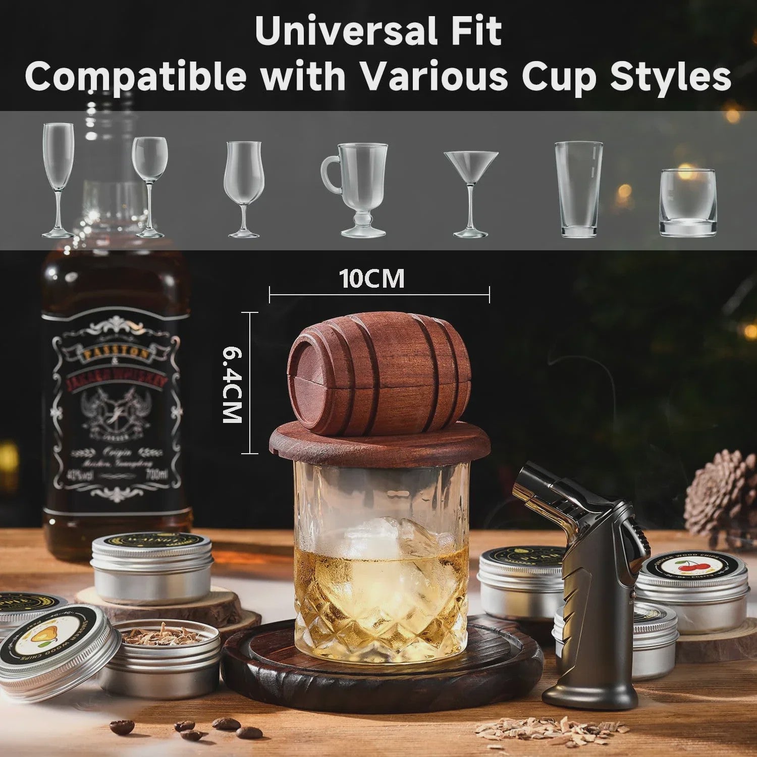 Whiskey Smoker Kit met 6 Houtspaanders - Cocktails & Old Fashioned Infuser