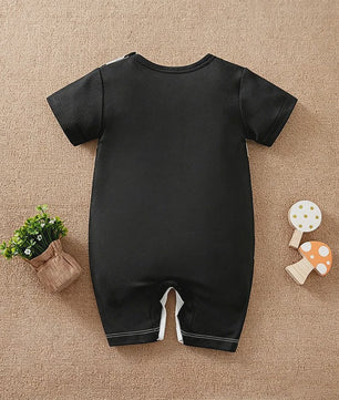 Schattige Baby Jumpsuit met Koeienprint en Nep-bretels - Zomerkleding 0-18M