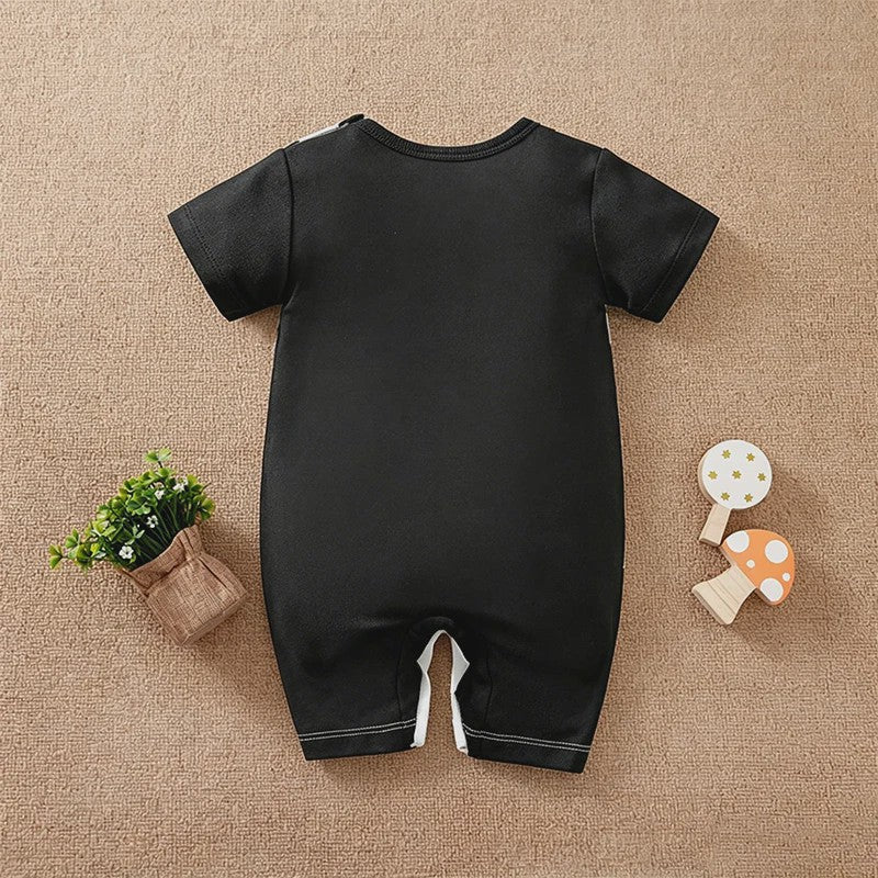 Schattige Baby Jumpsuit met Koeienprint en Nep-bretels - Zomerkleding 0-18M