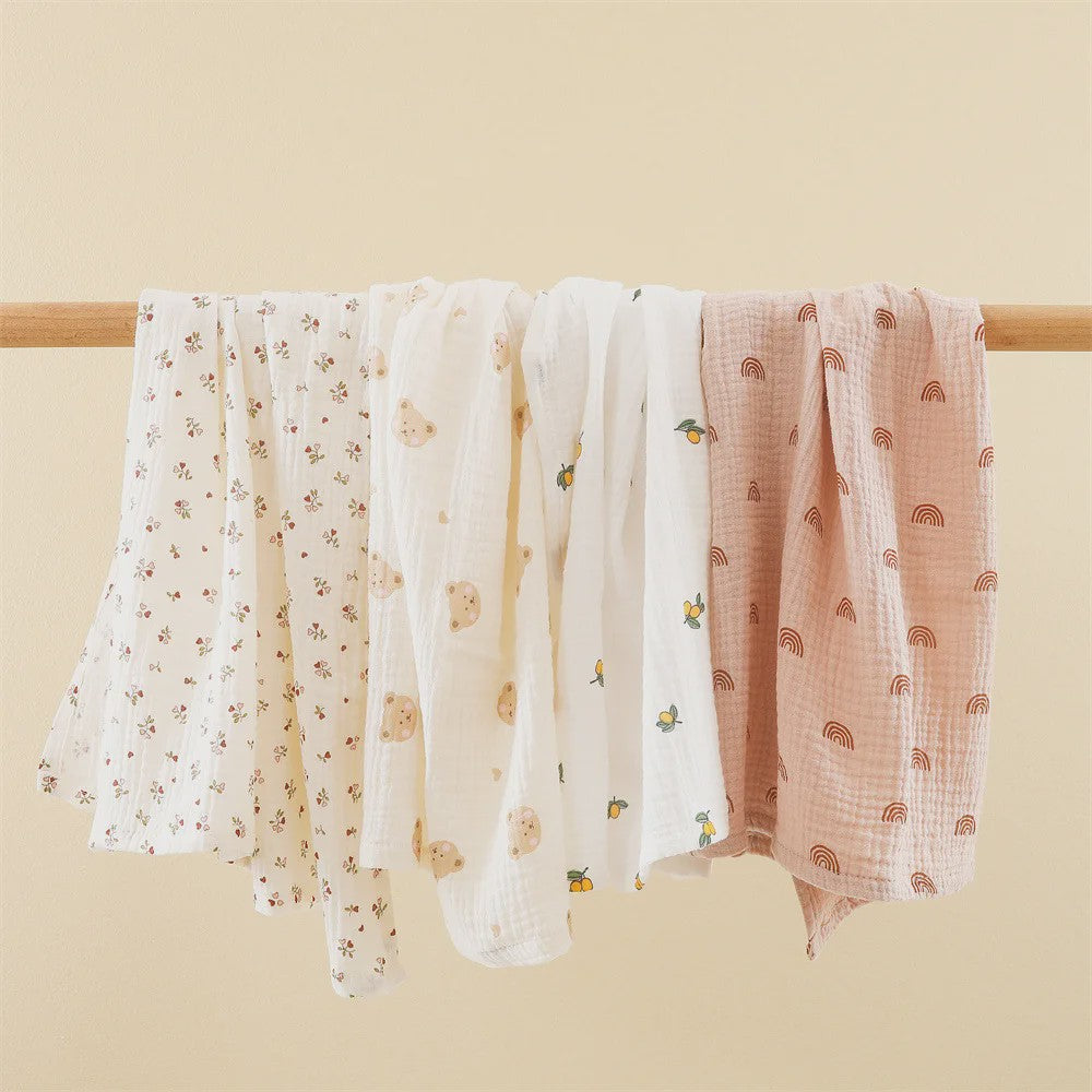 80x65cm Muslin Baby Swaddle Deken - Zacht Katoen voor Newborns, Kinderwagens & Dutjes