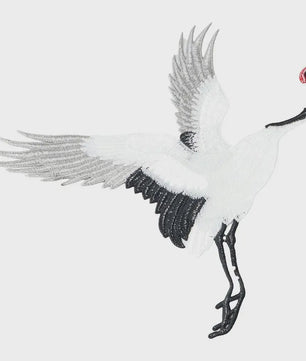 Geborduurde Kraanvogel Patches - Strijk- of Naaibaar voor Kledingdecoratie