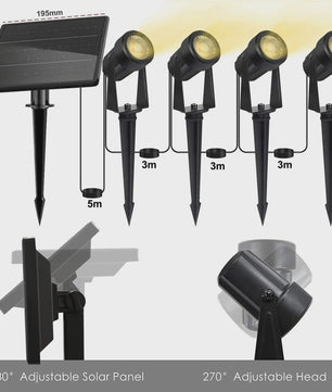 Solar Tuinspots LED - Waterdicht IP65 - Verstelbaar - Veiligheid & Sfeer
