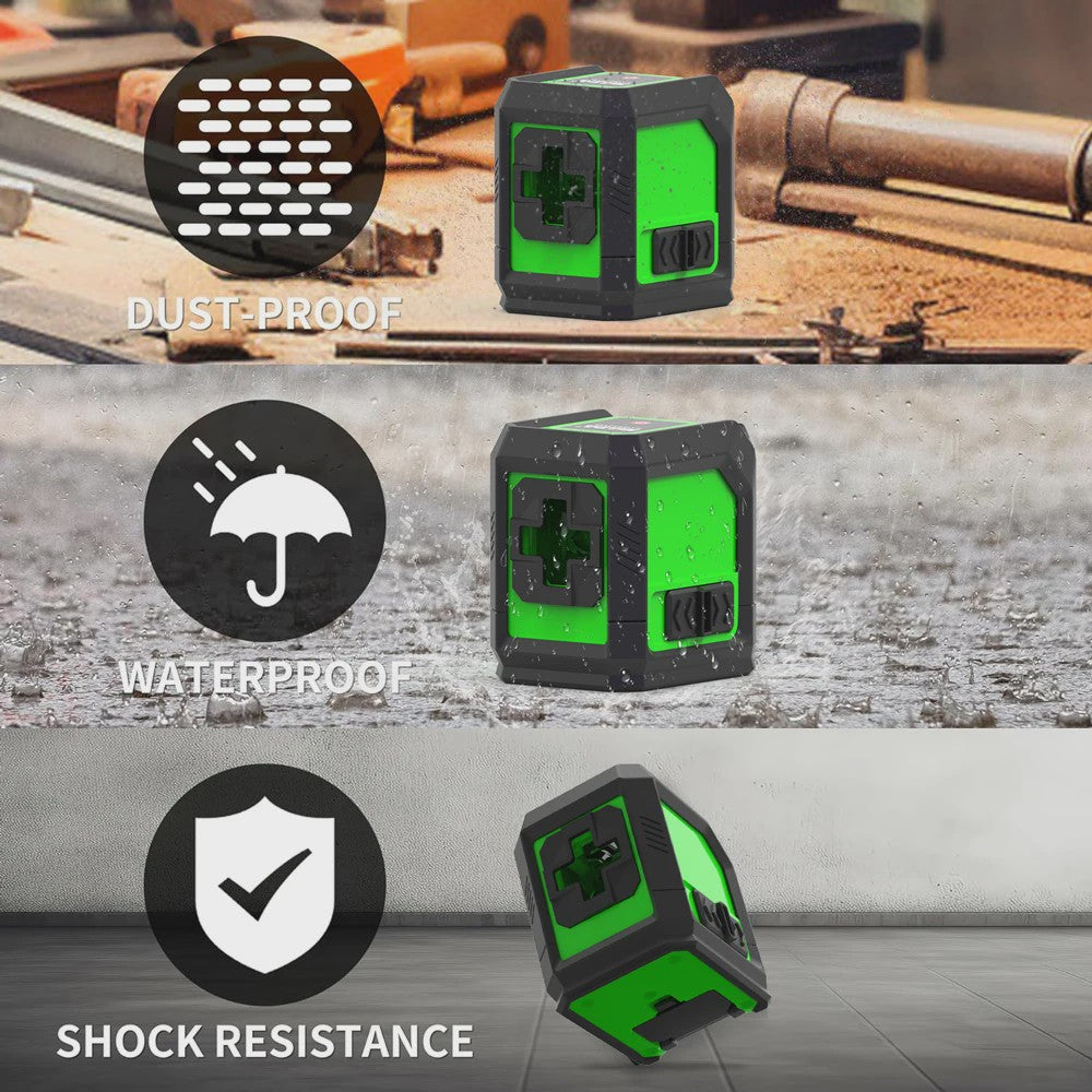 HILDA Groene Laserwaterpas met 2 Lijnen, Magnetische Bevestiging en Kruislaser