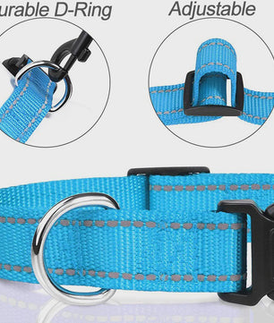 Verstelbare Halsband voor Honden en Puppies met Reflecterende Strepen - Veilig en Comfortabel