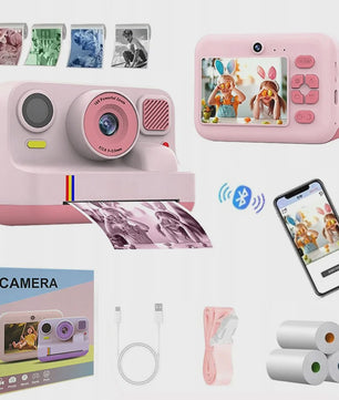 Direct Print Kinder Camera - 1080P FHD Digitale Camera met Selfie Functie & Printpapier