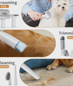7-in-1 Honden en Katten Trim- en Vacuümset: Blaast, Zuigt & Trimt