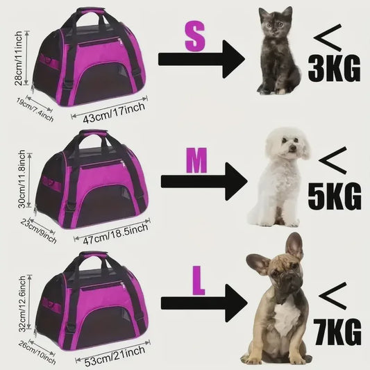 Draagbare Hondentas & Kattenmand - Ademende Mesh Reistas voor Kleine Honden en Puppies, Opvouwbaar