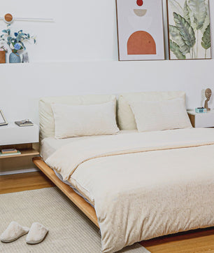 Set van 2 Nachtkastjes Zwevend - Wandmontage - Met Lade en Open Vak - Tweekleurig Houtlook
