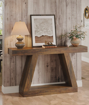 Industriële Console Tafel 55-Inch Rustiek Hout - Entree & Woonkamer
