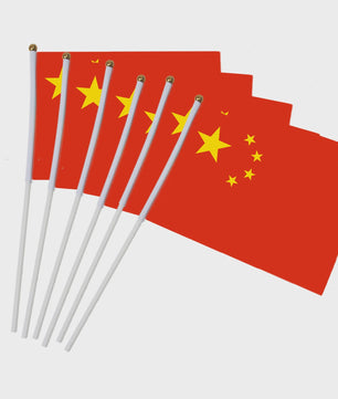 10x Chinese Handzwaai Vlaggen 21x14cm - Perfect voor Feesten, Sport & Decoratie