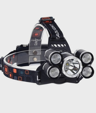 Krachtige Oplaadbare LED Hoofdlamp met 5x CREE XM-L T6 LED's