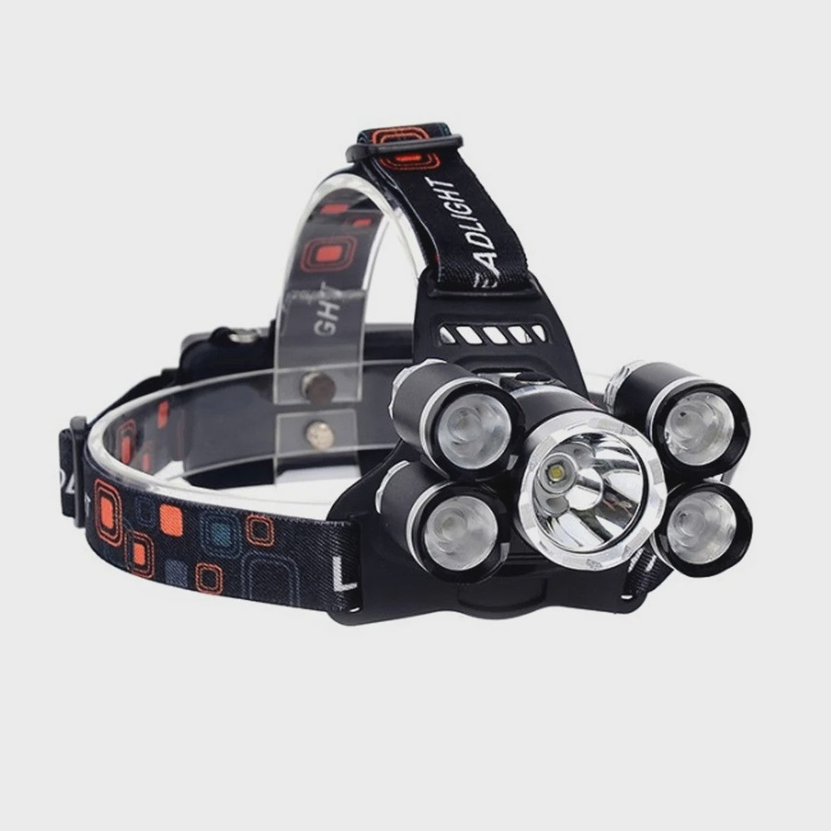 Krachtige Oplaadbare LED Hoofdlamp met 5x CREE XM-L T6 LED's