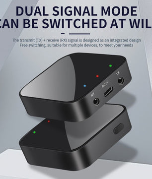 Bluetooth 6.0 Audio Ontvanger & Zender - Draadloze AUX Adapter voor Auto, PC, TV