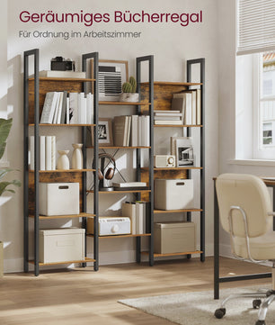 Industriële Boekenkast met 14 Planken - Metalen Frame voor Woonkamer & Kantoor