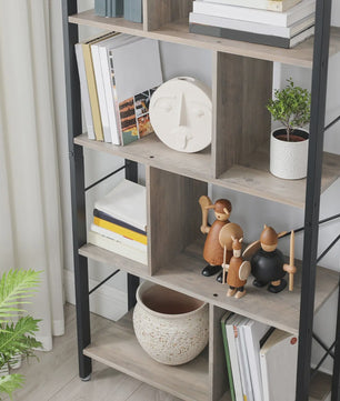 VASAGLE Boekenkast met Metalen Frame - Stijlvolle Opbergkast voor Studie en Woonkamer