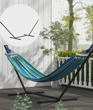 Outsunny Robuuste Metalen Ondersteuning voor Hangmat - Zwart - 3.60m