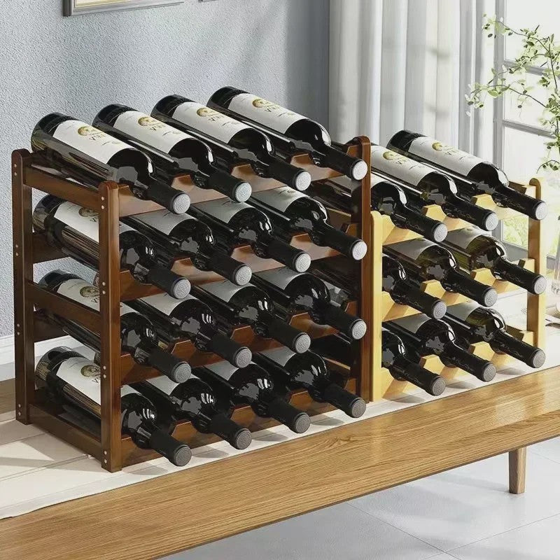 Stijlvol Houten Wijnrek - Decoratieve Flessenhouder voor 12 Flessen