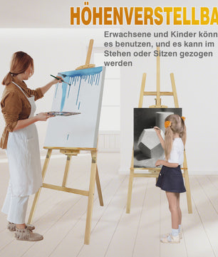 Professionele Houten A-Frame Schildersezel - 1.5m Hoog, Verstelbaar & Draagbaar