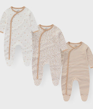 3-Pack Baby Rompers Unisex Katoen - Zacht & Comfortabel voor Pasgeborenen