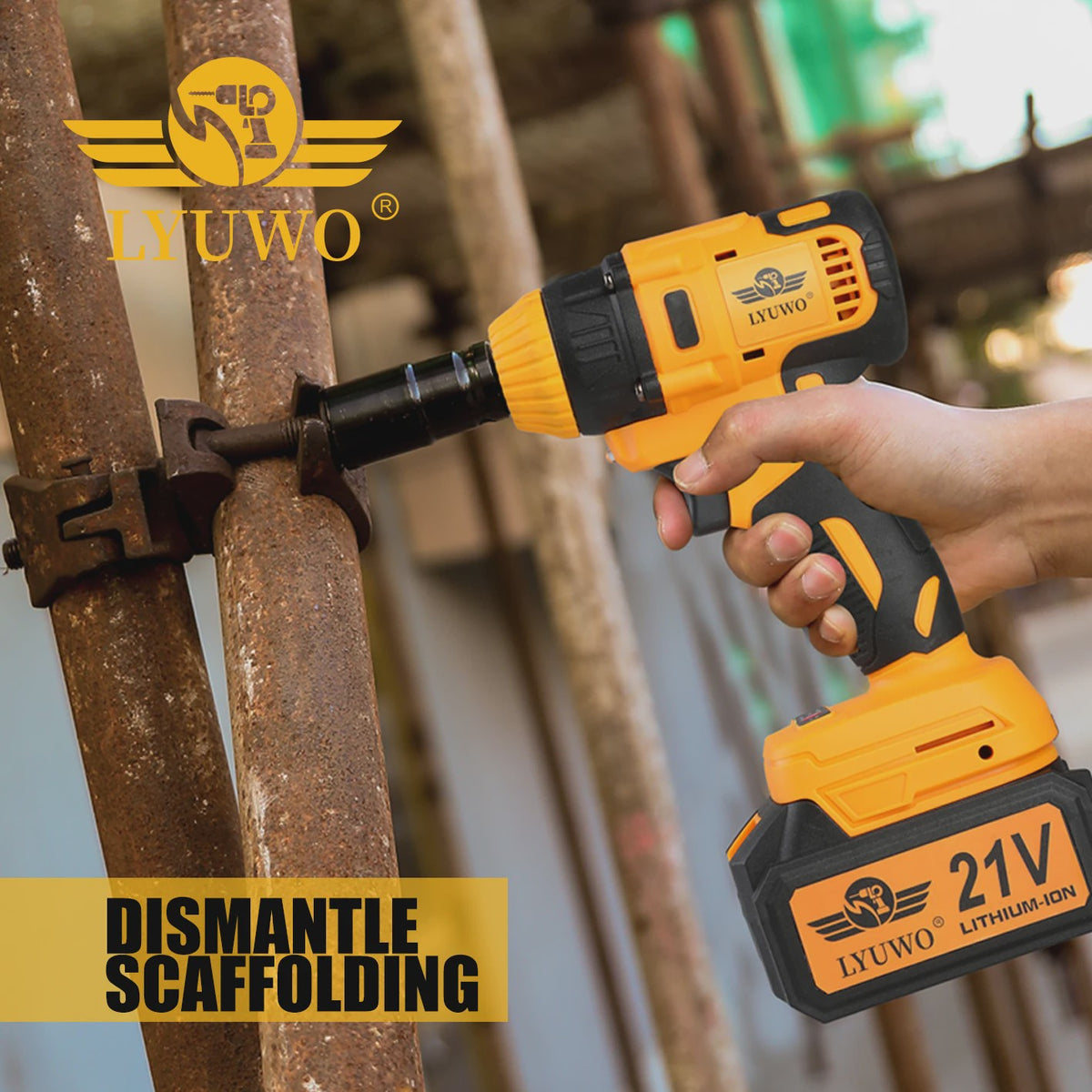 LYUWO Krachtige Brushless Elektrische Sleutel 380NM - Voor Automotive en Zwaar Werk