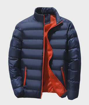 Heren Winterjas met Staande Kraag - Dik Katoen, Rits, Casual & Business Stijl