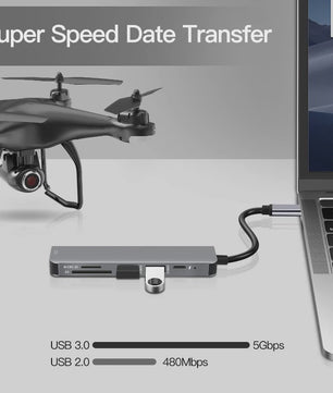 USB-C Hub met 4K HDMI, USB 3.0/2.0 & PD Laden - Dock voor MacBook, iPad, Samsung Dex