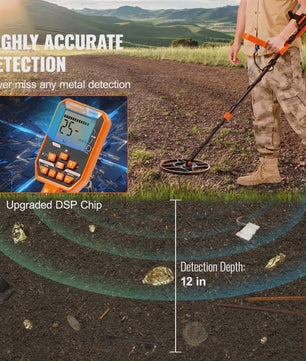Professionele Oplaadbare Metaaldetector - 12" IP68 Waterdicht, 7 Modi & LCD