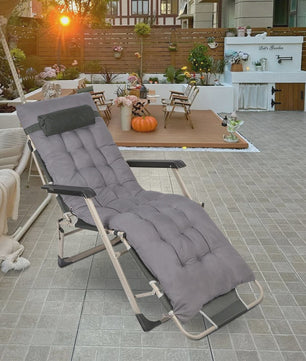 Klapbare Ligstoel voor Tuin en Terras met Verstelbare Rugleuning en Comfortabel Kussen