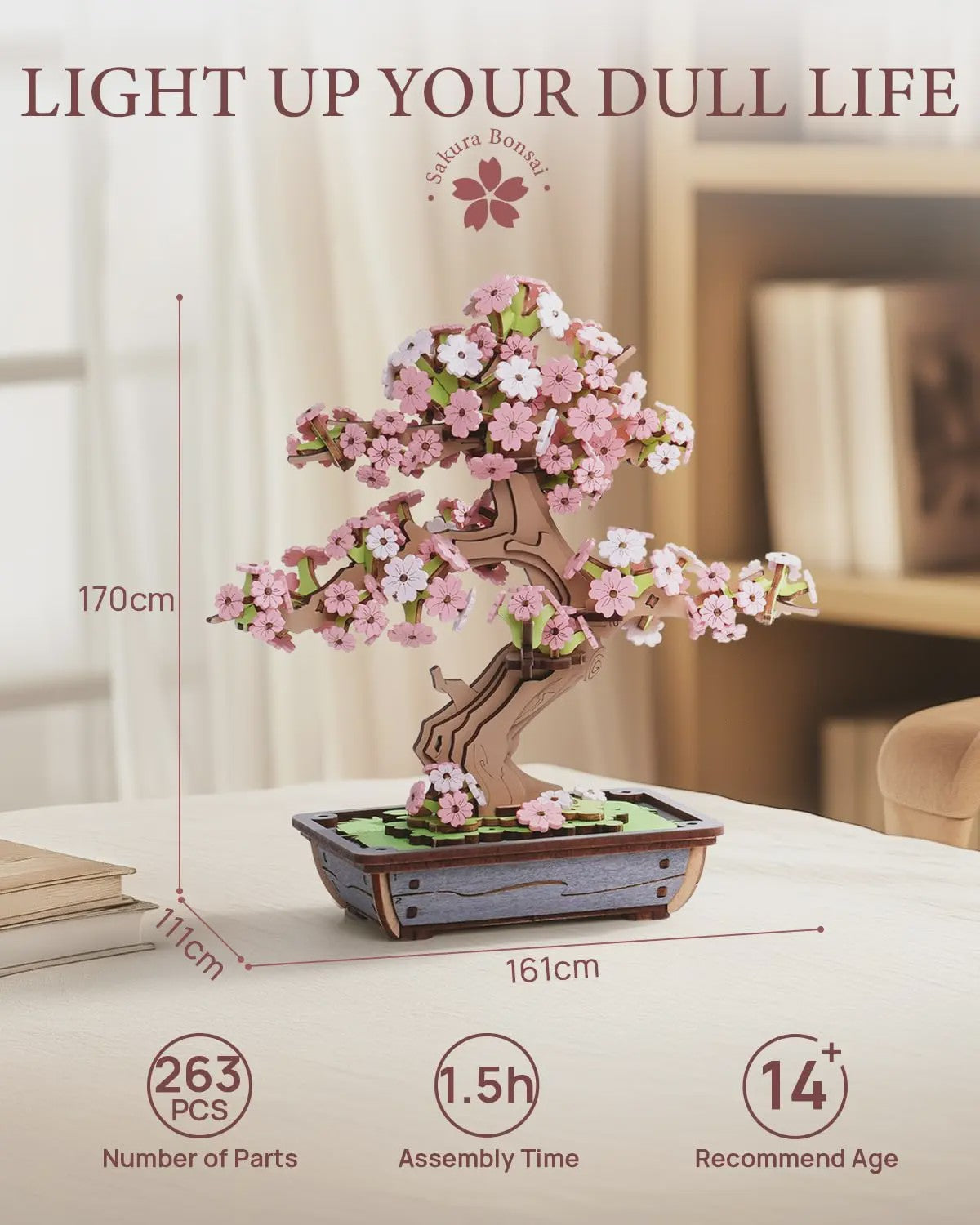 ROBOTIME 3D Houten Puzzel: Bouw je Eigen Accordeon of Sakura Bonsai