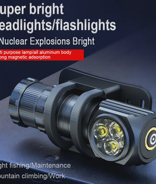Krachtige Oplaadbare 3000LM LED Hoofdlamp - Waterdicht & Multifunctioneel voor Camping en Vissen