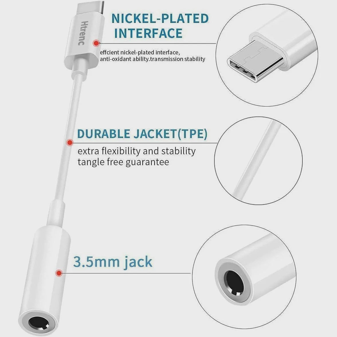USB-C naar 3.5mm Audio Adapter: Hoge Kwaliteit Converter voor Telefoons & Tablets