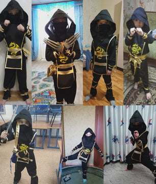 Stoer Zwart Ninja Kostuum voor Kinderen met Accessoires - Perfect voor Feestjes en Halloween