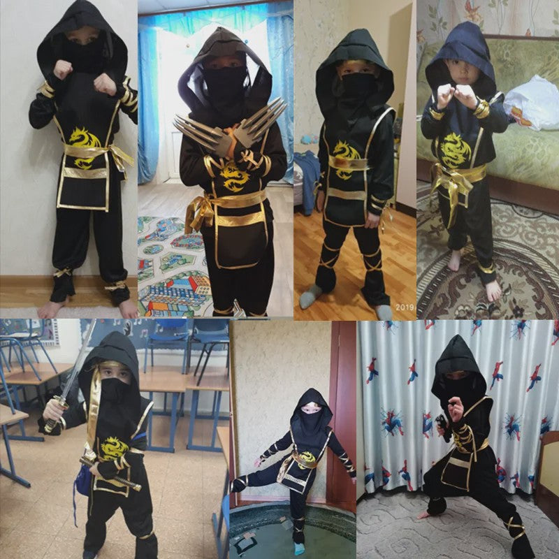 Stoer Zwart Ninja Kostuum voor Kinderen met Accessoires - Perfect voor Feestjes en Halloween