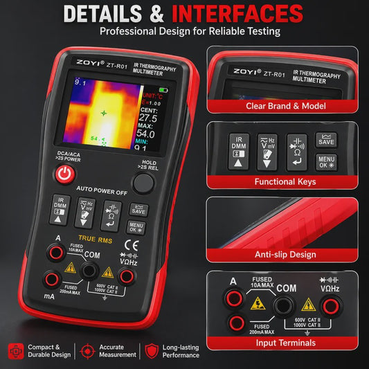 ZOYI ZT-R01: 2-in-1 Thermische Camera & Multimeter met 25000 Counts True RMS