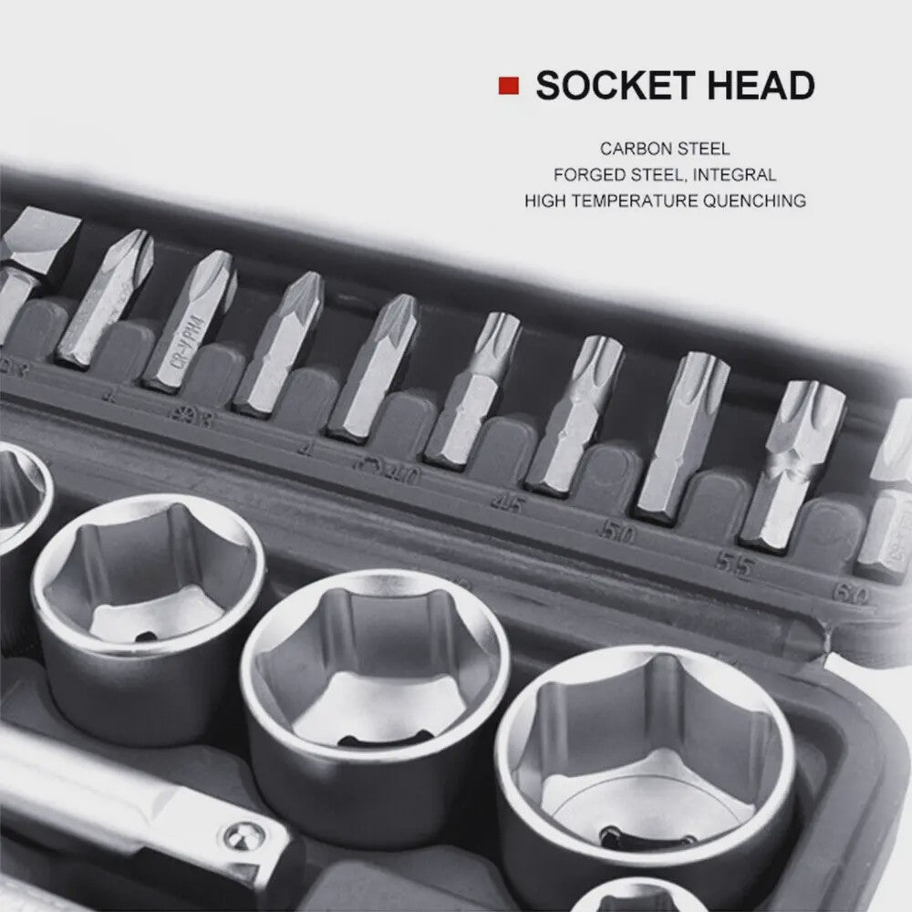 172-delige Ratel Socket Sleutel Set: Complete Gereedschapskist voor Auto, Motor & Fiets