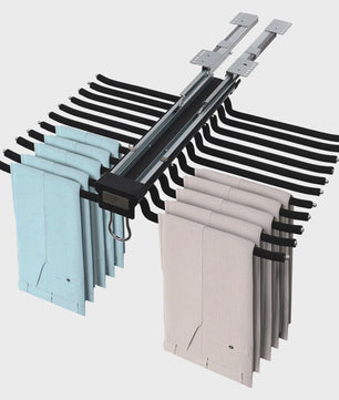 Ruimtebesparende Uittrekbare Broekenhanger voor Kledingkast - Zwart, 22 Hangers